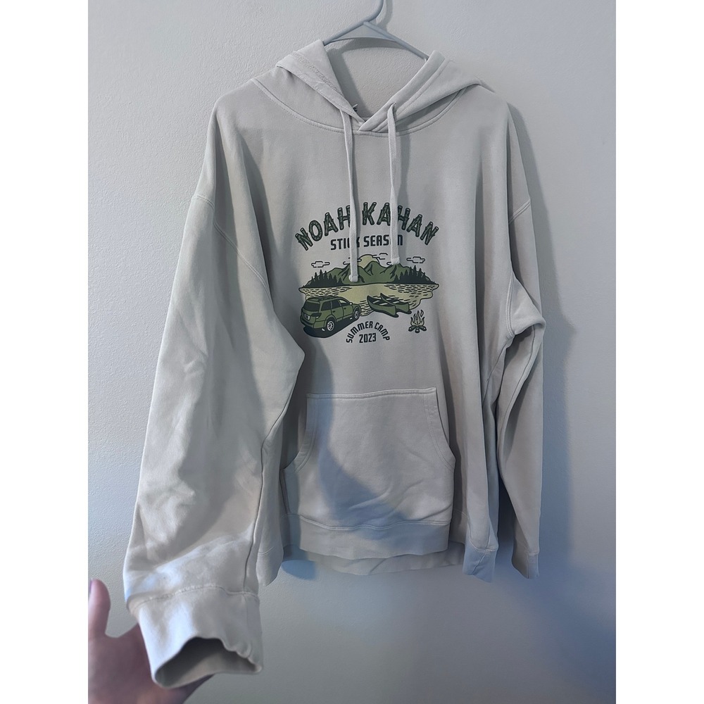 Noah Kahan Hoodie 2XL Beige Excellent Stick Season Summer Camp 2023 Tour Merch - Picture 2 of 5
